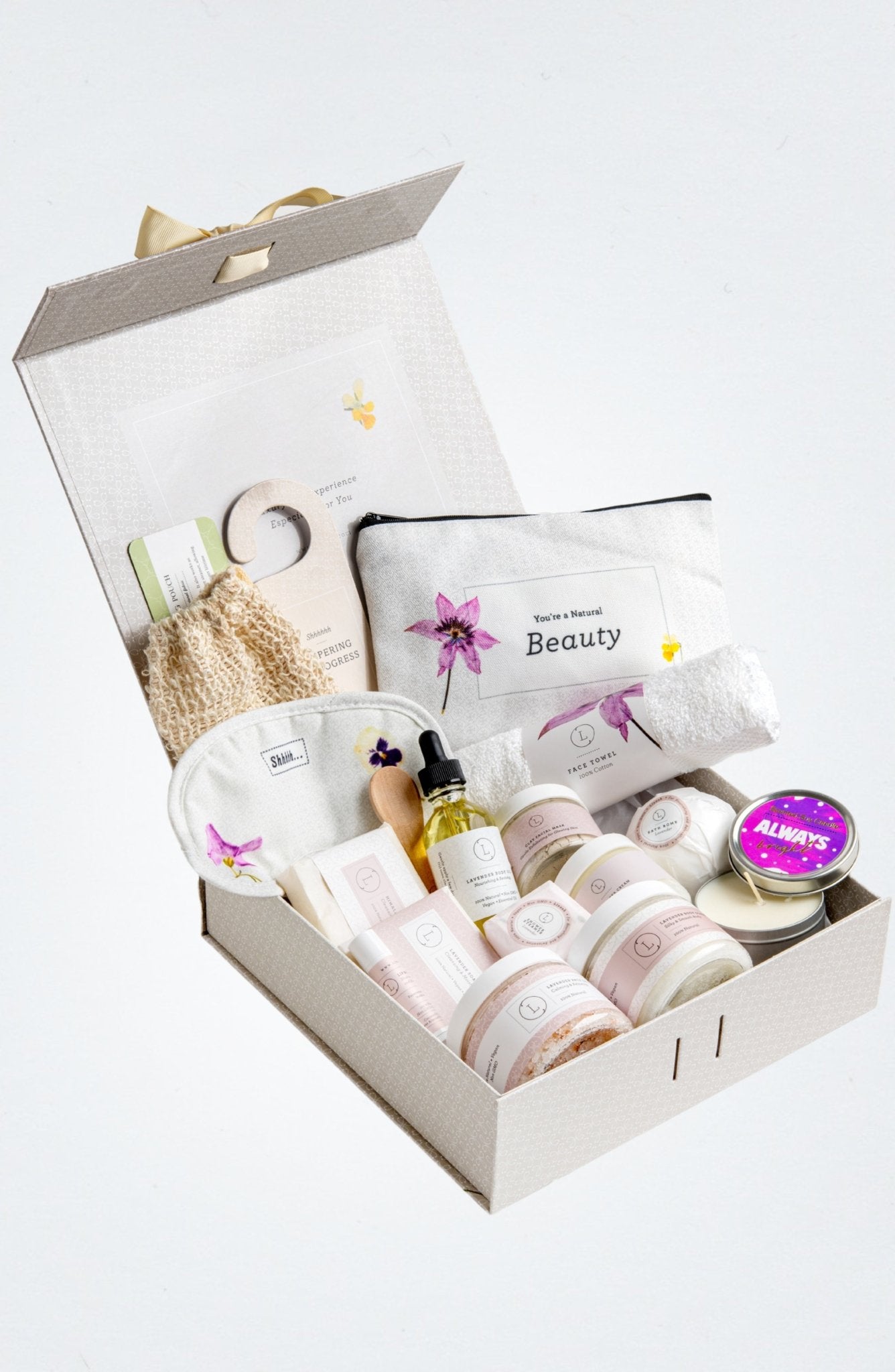 A Special Day Gift, Birthday Gift Basket, Lavender Natural Bath & Body - CSB Designs