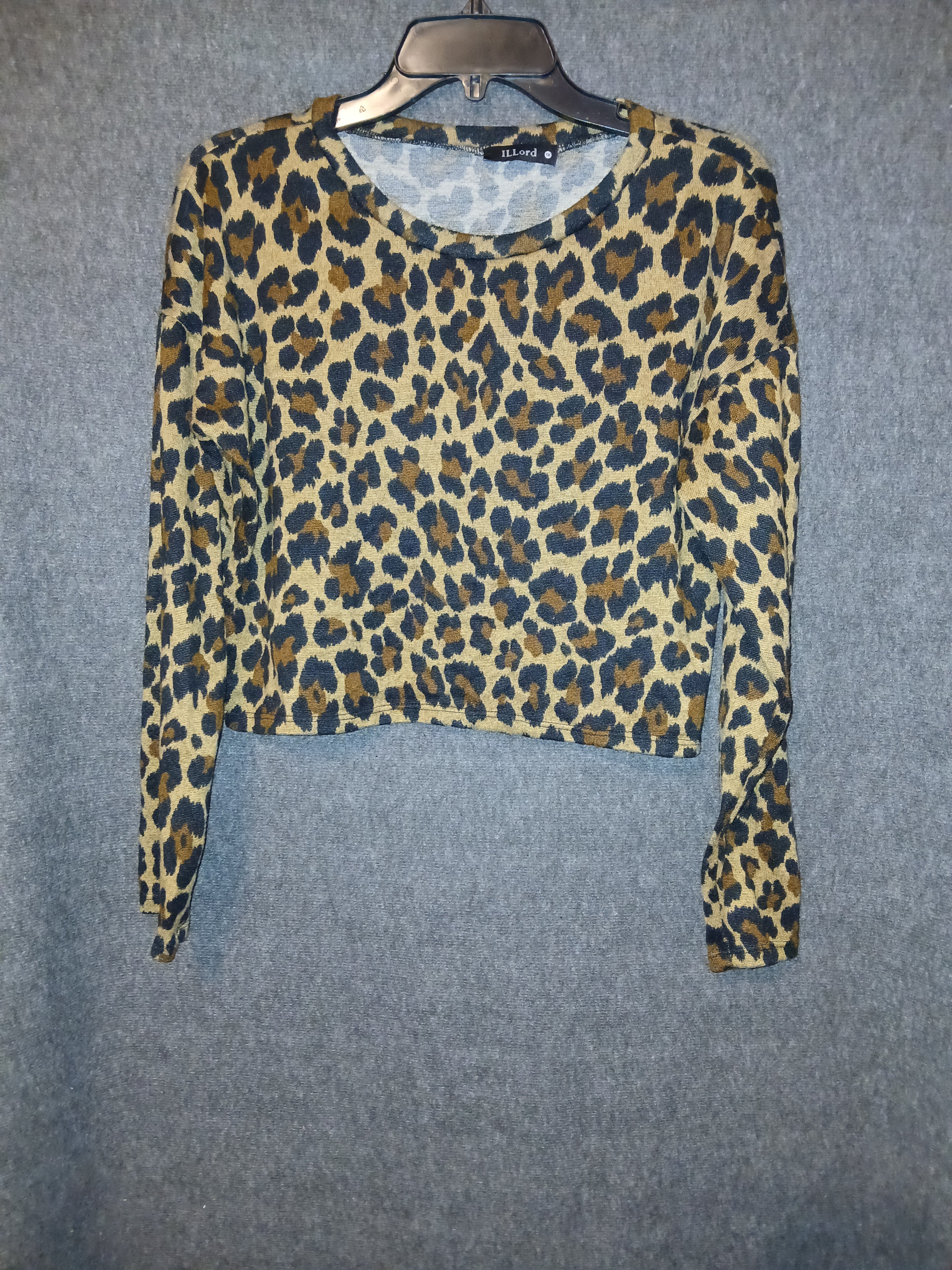 Leopard Crop Long Sleeve Top