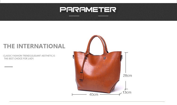 Women Wax surface PU Leather Handbag Womens Bag Designer Ladies Tote Shoulder Handbags Business Female Purse - CSB Designs