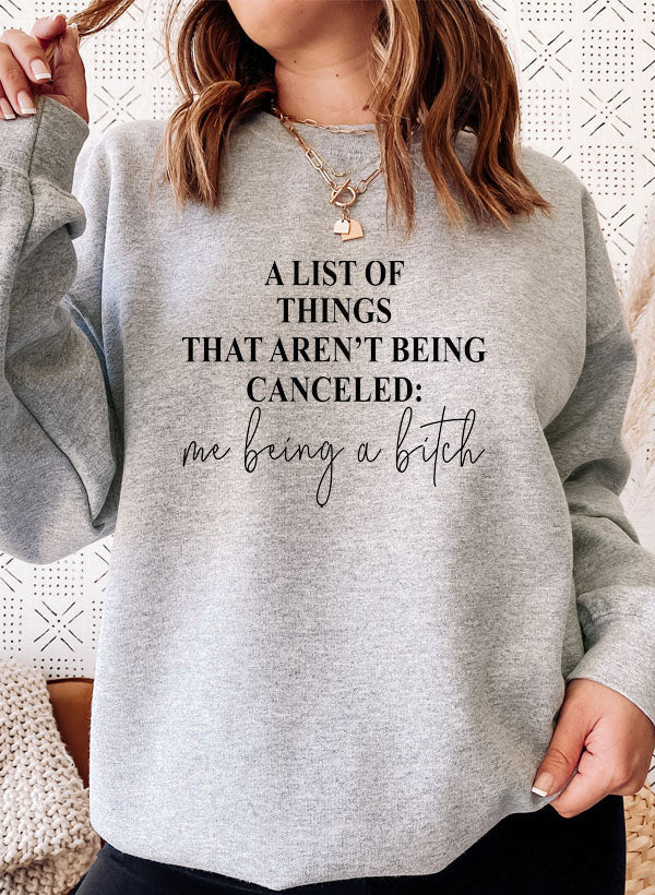 A List Of Things Sweat Shirt