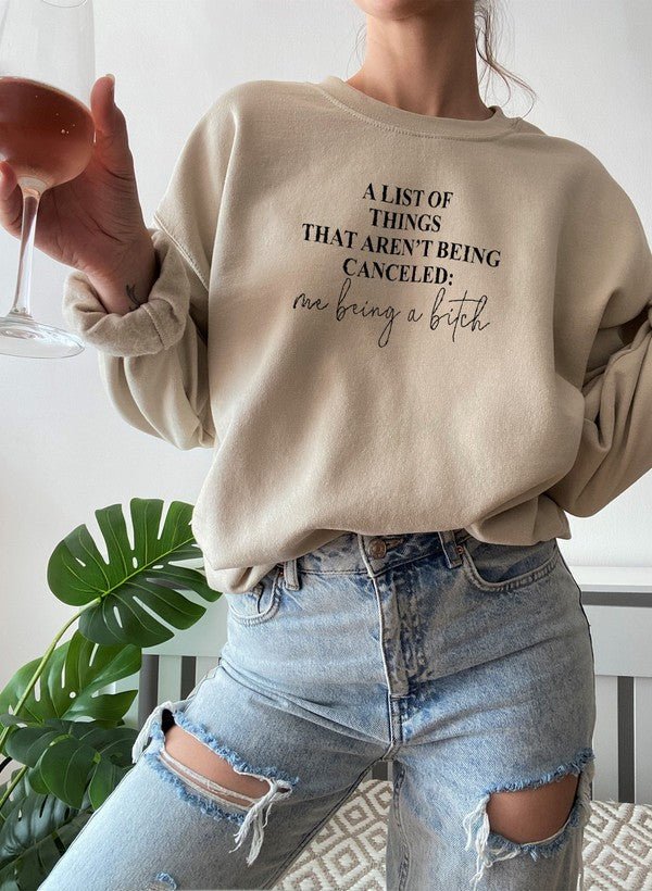 A List Of Things Sweat Shirt - CSB Designs