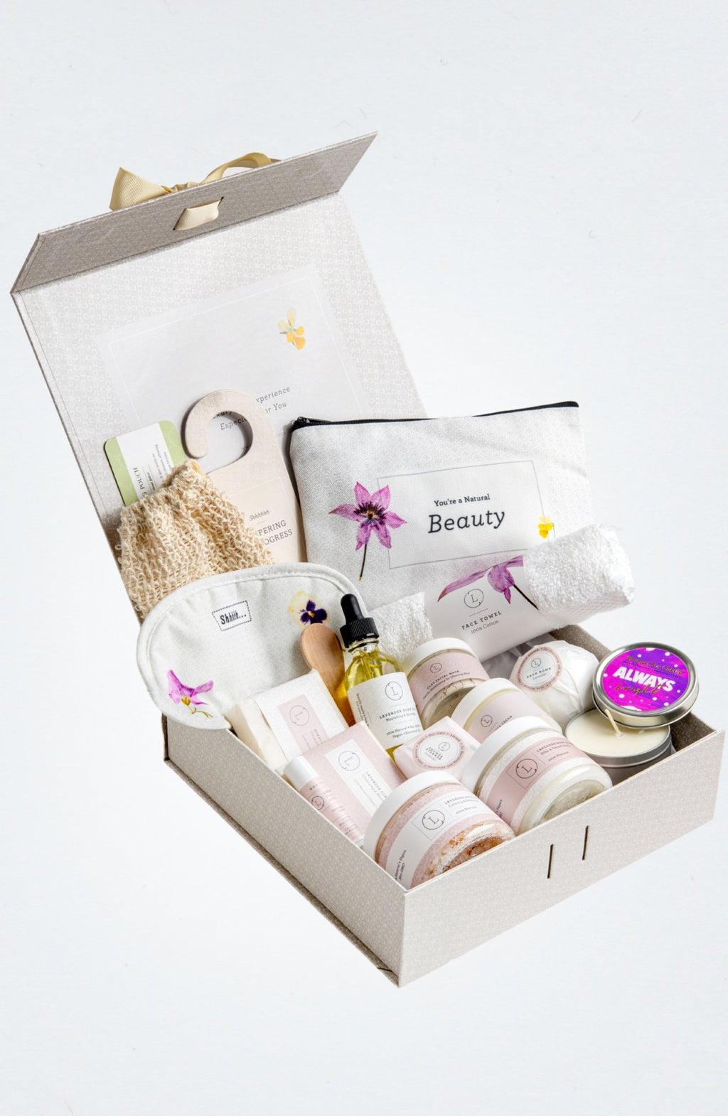 A Special Day Gift, Birthday Gift Basket, Lavender Natural Bath & Body - CSB Designs