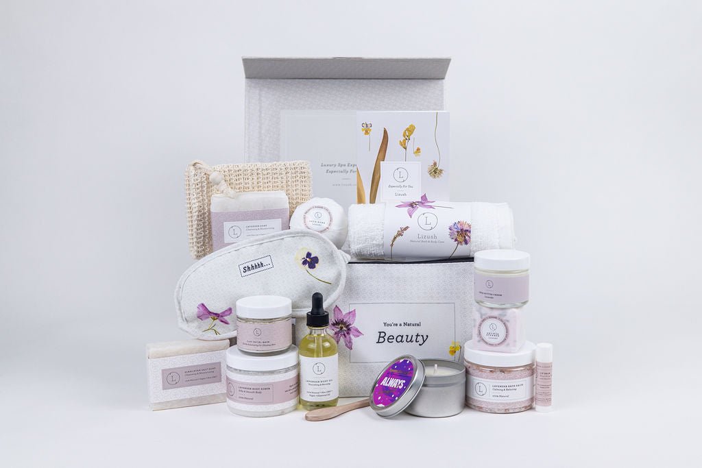 A Special Day Gift, Birthday Gift Basket, Lavender Natural Bath & Body - CSB Designs