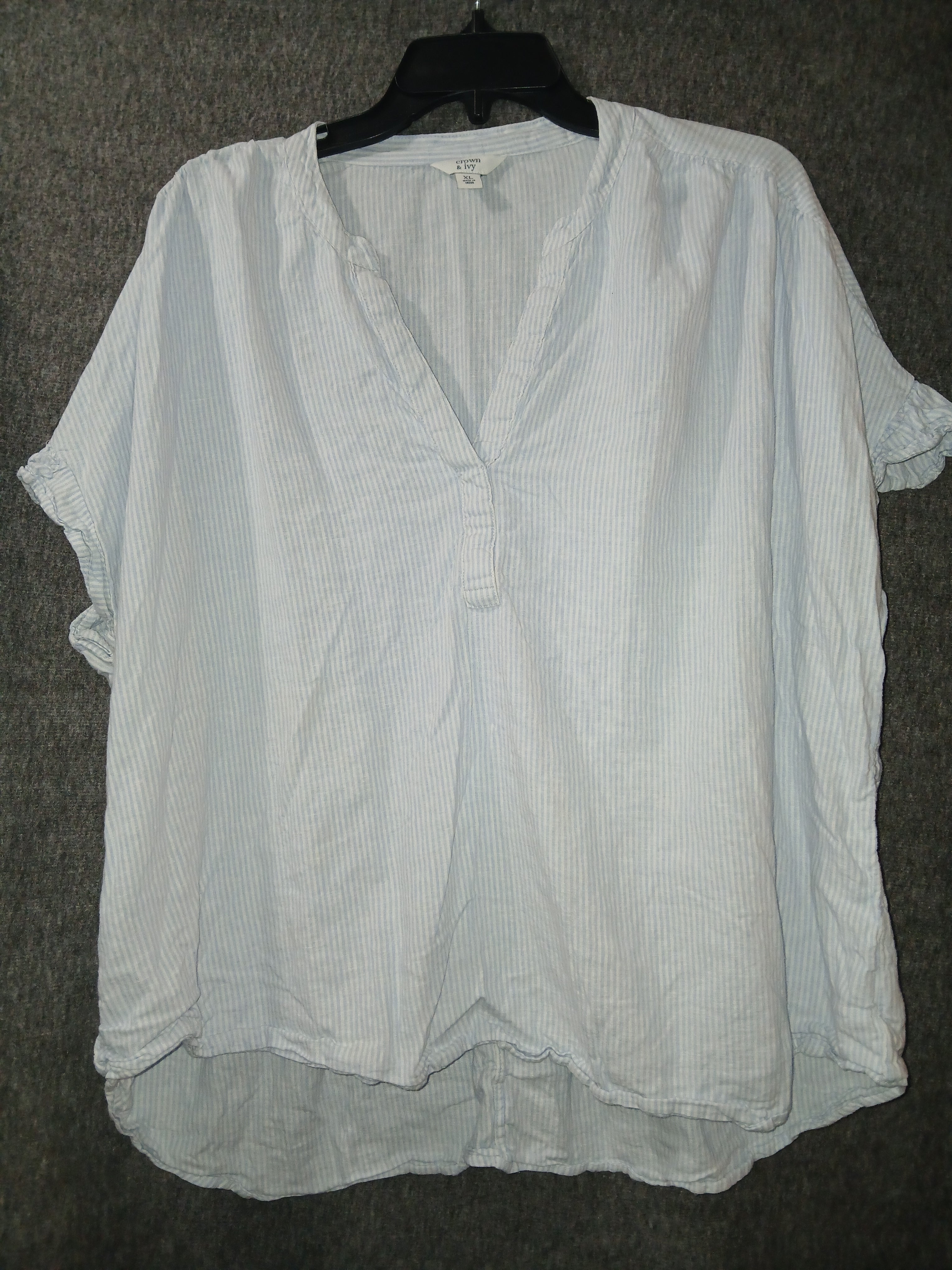 Light Blue and White Striped Top