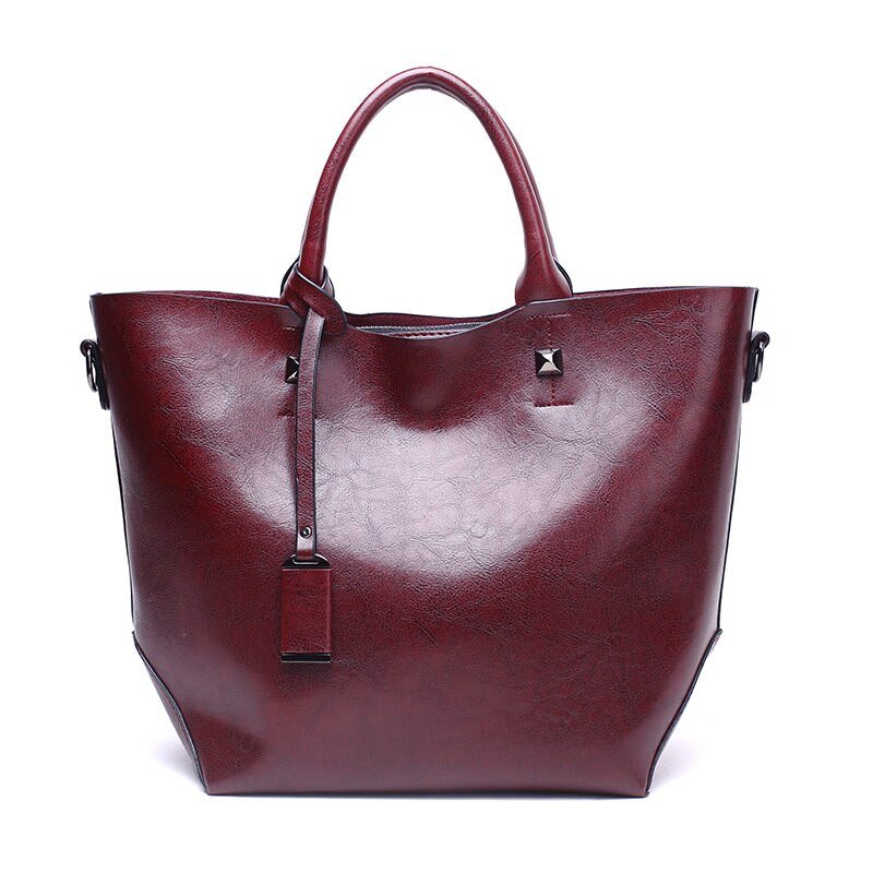 Women Wax surface PU Leather Handbag Womens Bag Designer Ladies Tote Shoulder Handbags Business Female Purse - CSB Designs
